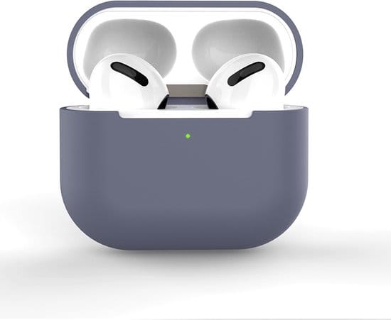 AirPods hoesje AirPods 3 violetgrijs case geopend