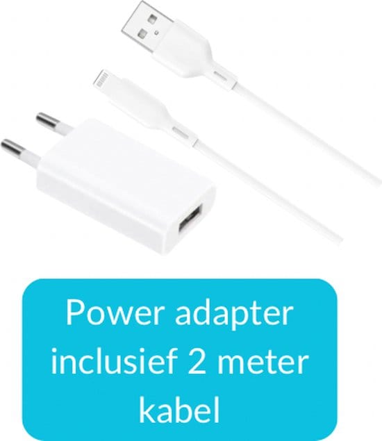 iPhone oplader USB-A met 2 meter Lightning kabel – extra lange oplader