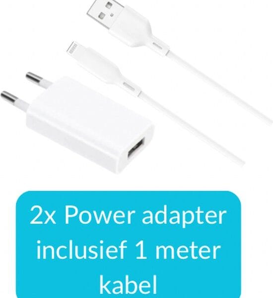 USB-A oplader set met Lightning kabels
