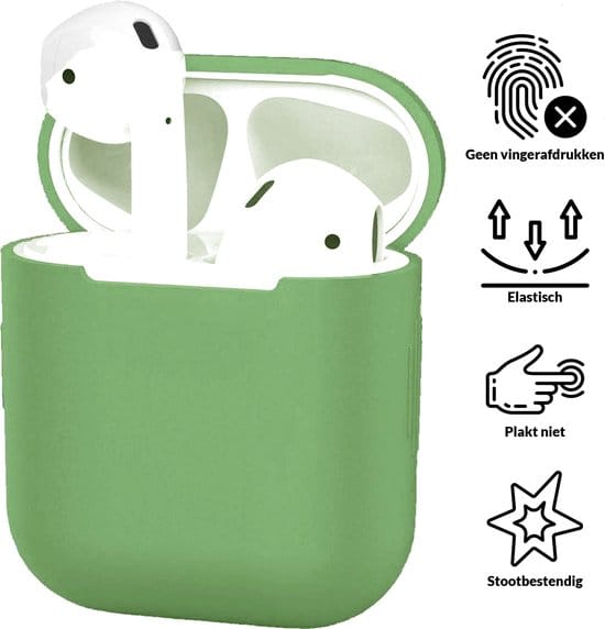 AirPods hoesje groen voor Apple AirPods 1 en 2 – siliconen beschermende case
