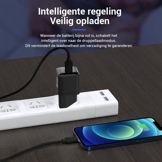 Krachtige USB-C Adapter 20W – Super Compact – Zwart