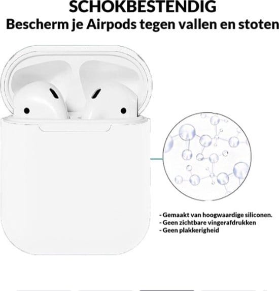 AirPods hoesje voor Apple AirPods 1 & 2 – transparant – siliconen beschermende case