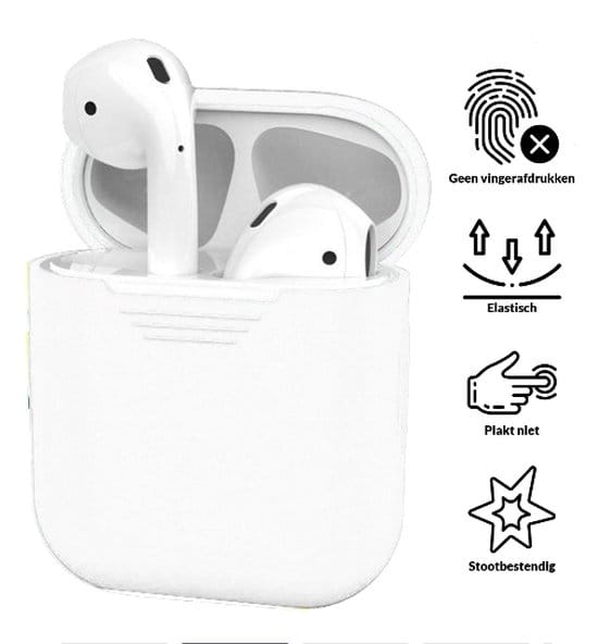 AirPods hoesje voor Apple AirPods 1 & 2 – transparant – siliconen beschermende case