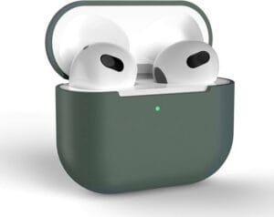 AirPods hoesje legergroen AirPods 3 siliconen vooraanzicht