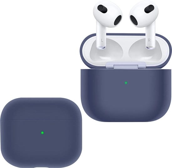 Detail siliconen AirPods hoesje AirPods 3 violetgrijs
