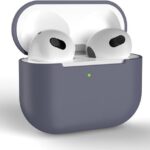 AirPods hoesje AirPods 3 violetgrijs siliconen vooraanzicht