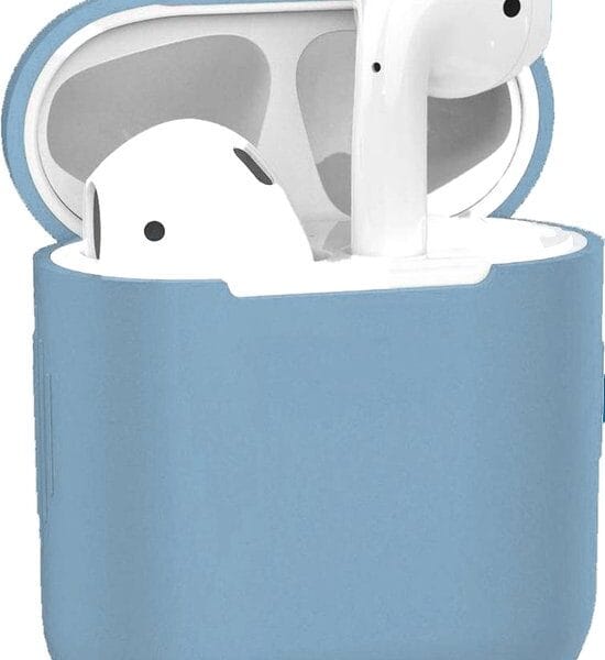 AirPods hoesje babyblauw siliconen vooraanzicht