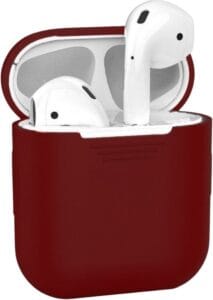 AirPods hoesje bordeaux siliconen beschermcase voor AirPods 1 en 2
