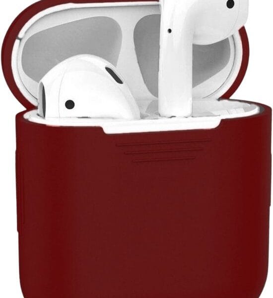 AirPods hoesje bordeaux siliconen beschermcase voor AirPods 1 en 2
