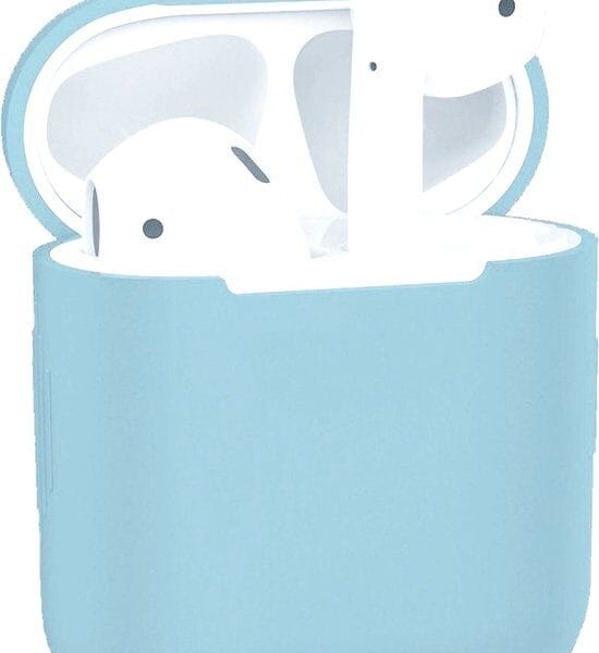 AirPods hoesje hemelblauw siliconen vooraanzicht