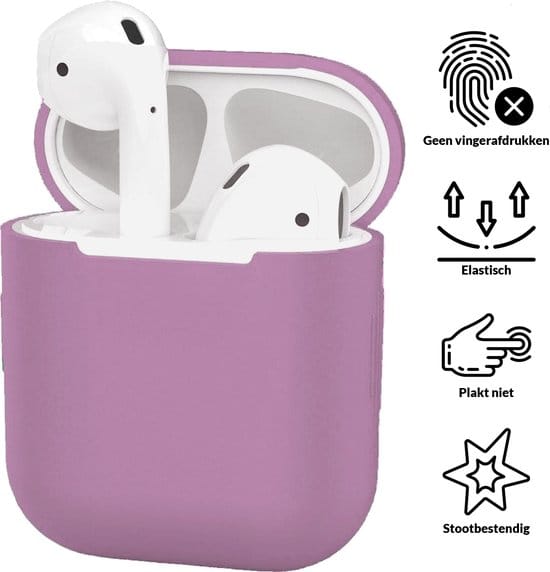 AirPods hoesje lavendel – siliconen case voor AirPods 1 en 2