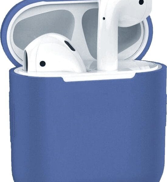 AirPods hoesje marineblauw siliconen vooraanzicht