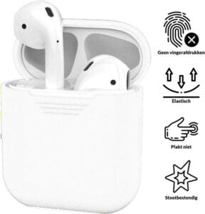 AirPods hoesje wit siliconen zijaanzicht