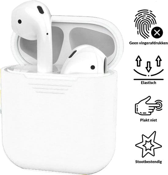 AirPods hoesje wit – siliconen case voor AirPods 1 en 2