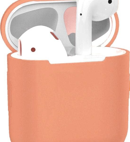 Siliconen AirPods hoesje zalmroze voor AirPods 1 en AirPods 2 – beschermende case met schokbestendige pasvorm