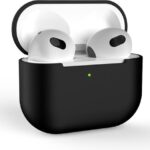 AirPods hoesje zwart AirPods 3 siliconen vooraanzicht