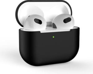 AirPods hoesje zwart AirPods 3 siliconen vooraanzicht
