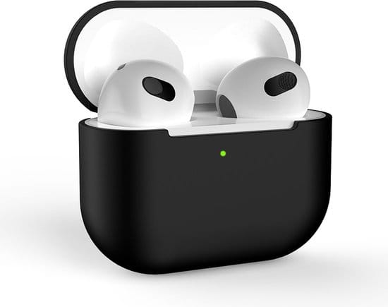 AirPods hoesje zwart AirPods 3 siliconen vooraanzicht