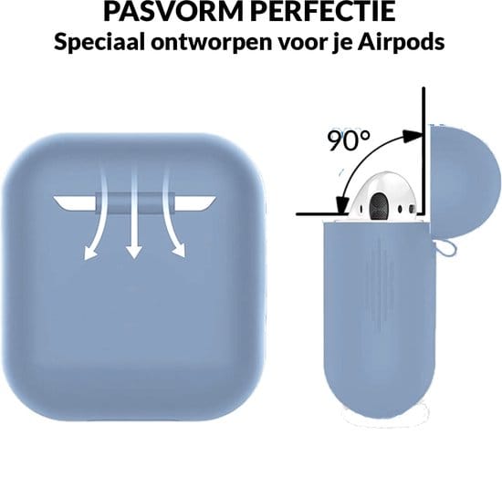 AirPods hoesje babyblauw – siliconen case voor AirPods 1 en 2