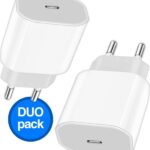 USB C snellader 20W duo pack wit