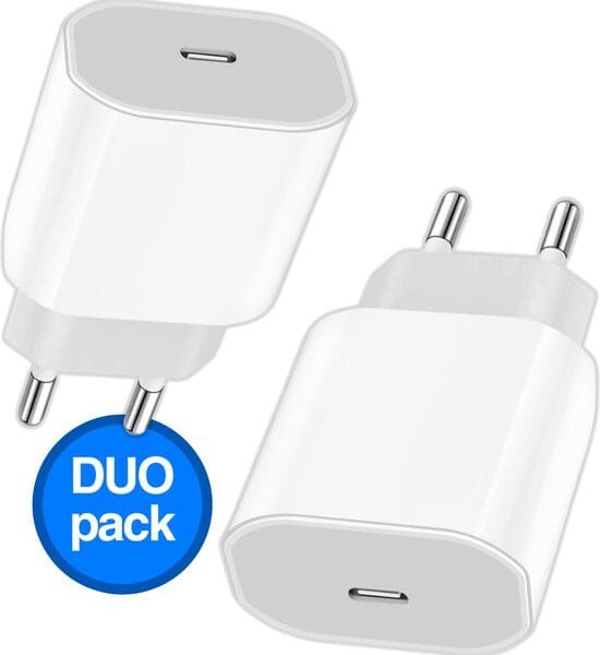 USB C snellader 20W duo pack wit
