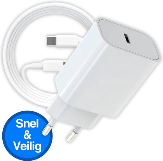 USB C Snellader 20W inclusief laadkabel – snelle en veilige oplader voor USB-C apparaten